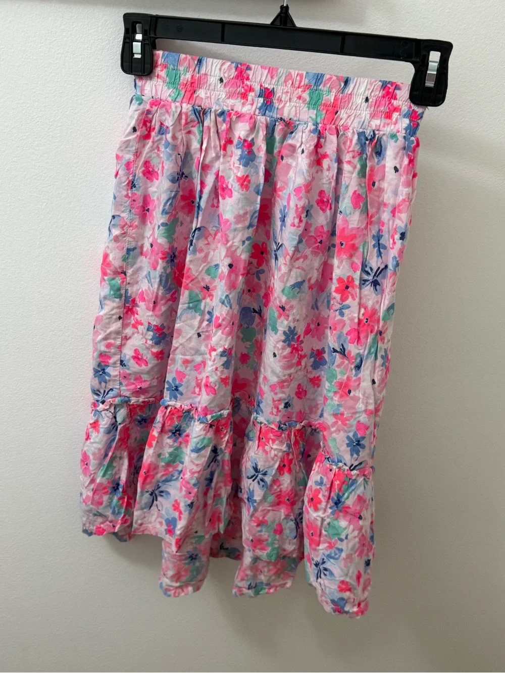 OshKosh B'gosh Pink Floral Smocked Maxi Skirt girls size 6